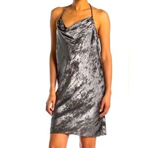 Halston Heritage Silver Cocktail Dress, size 12
